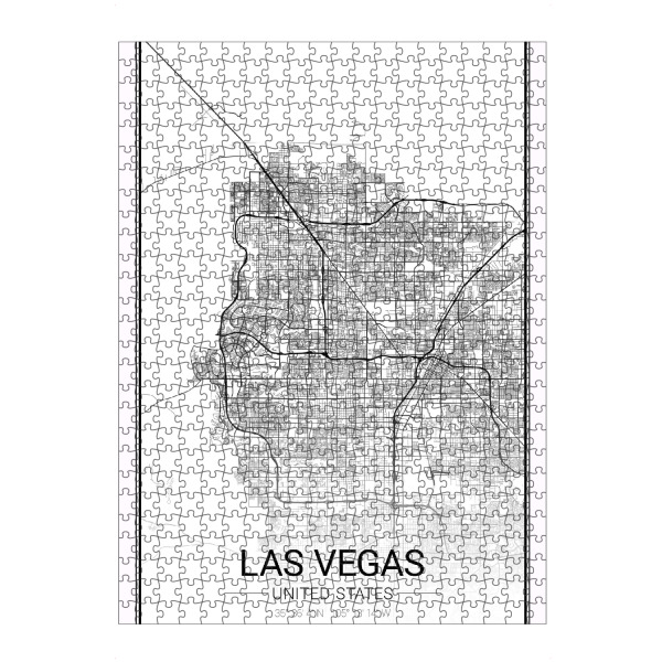 Puzzle Ravensburger "Map von Las Vegas" artboxONE - Schwarzweiß,Städte / Las Vegas