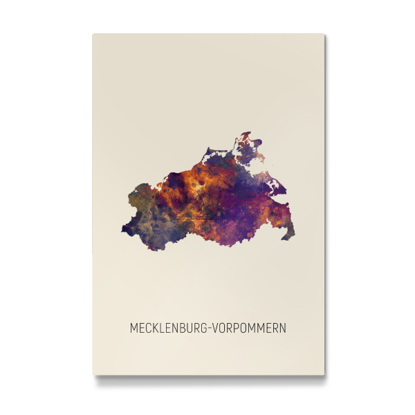 Galerie-Print "Mecklenburg-Vorpommern Karte Beige" 30x20 cm artboxONE