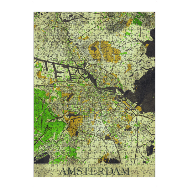 Puzzle Ravensburger "Amsterdam Vintage City Map" artboxONE - Städte / Amsterdam,Kartografie