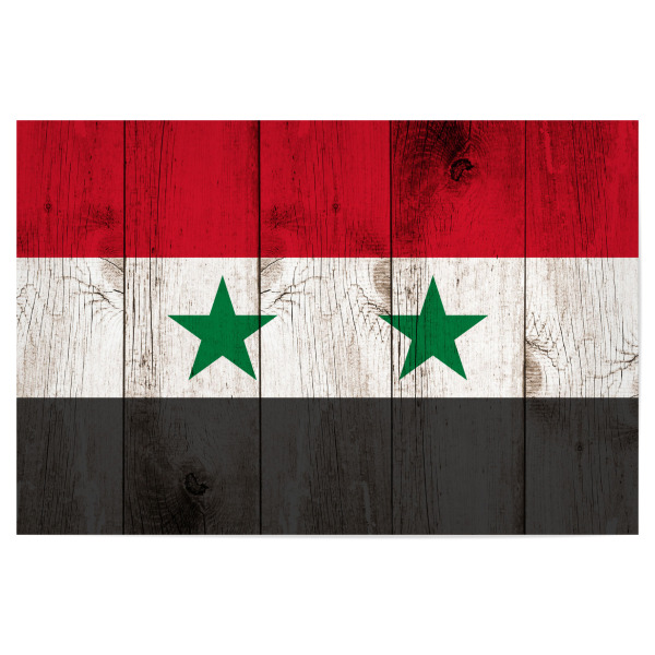 Poster 30x20 cm "Syria Flag" artboxONE - Reise,Reise / Asien,Reise / Länder - Syria,Syrien,Vintage,Flag,Flagge,Asien,Holz,Fahne
