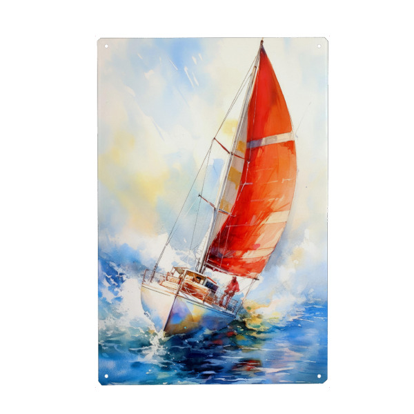 Holzbild "Segelboote Sportkunst E" artboxONE - Sport,Sport / Motivation - Segeln,Segelboot,Segelschiff,Sport,Aquarell