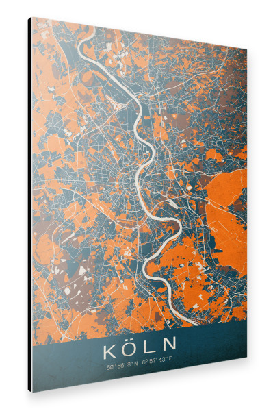 Alu-Dibond "Kölner Vintage Map" 30x20 cm artboxONE