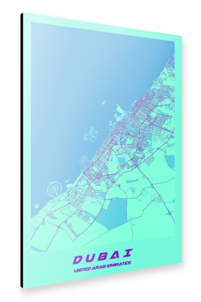 Alu-Dibond "CityMap von Dubai" 30x20 cm artboxONE