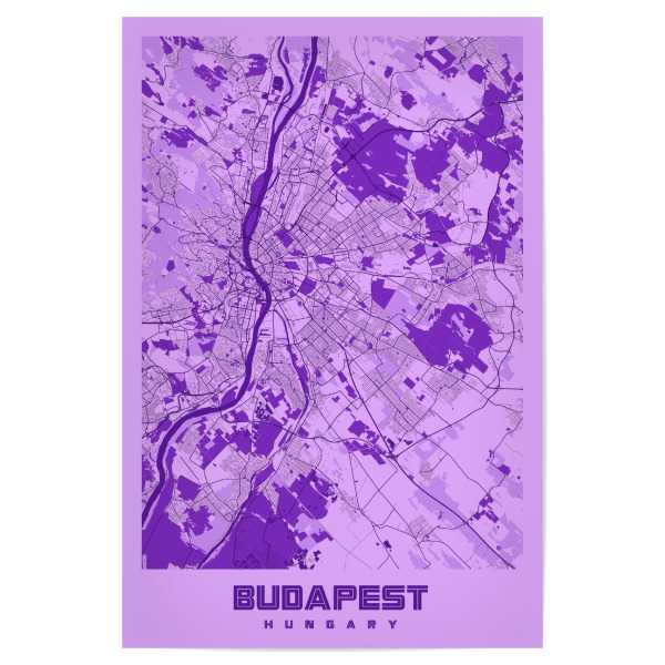 Poster "Stadtplan von Budapest" artboxONE - Städte / Budapest,Kartografie
