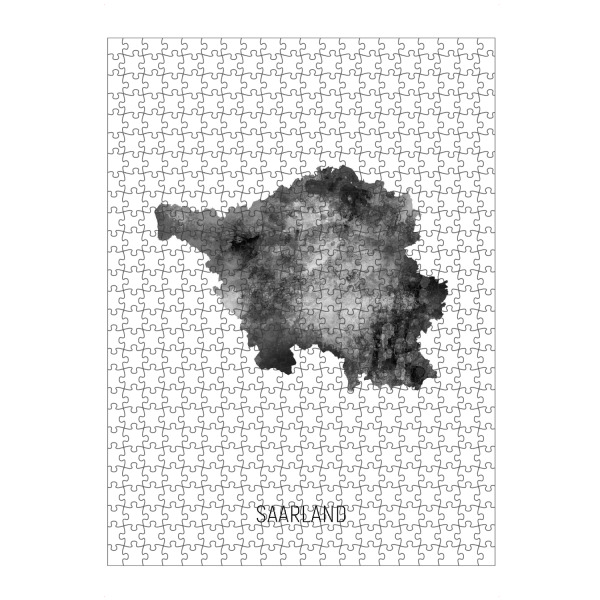 Puzzle Ravensburger "Landeskarte des Saarlandes BW" artboxONE - Kartografie - Saarland,Karte,Aquarell,Malerei,Landeskarte,Deutschland