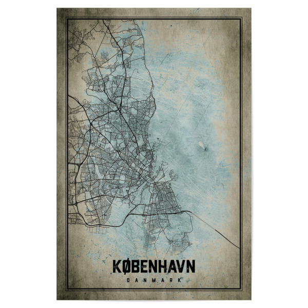 Poster 30x20 cm "Vintage City København" artboxONE - Städte / København,Kartografie