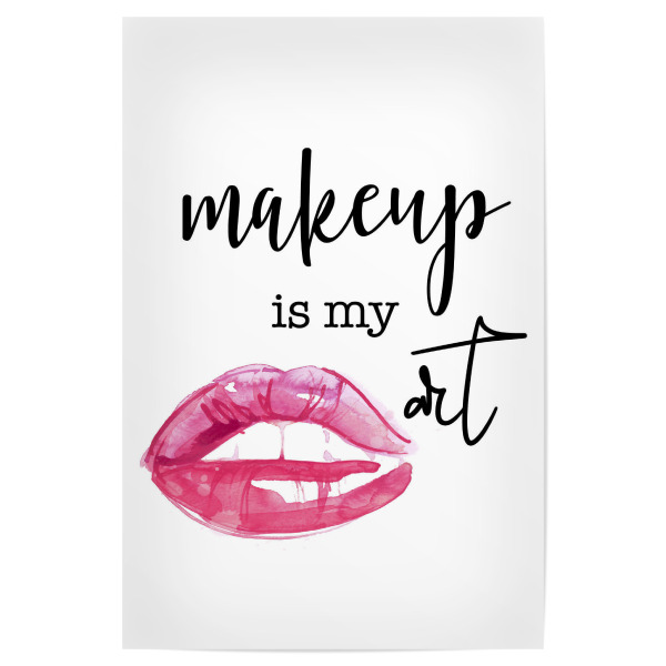 Poster "Make-up ist meine Kunst" artboxONE - Typografie,Fashion - Lippen,Make-up,Kunst,Typo,Typografie