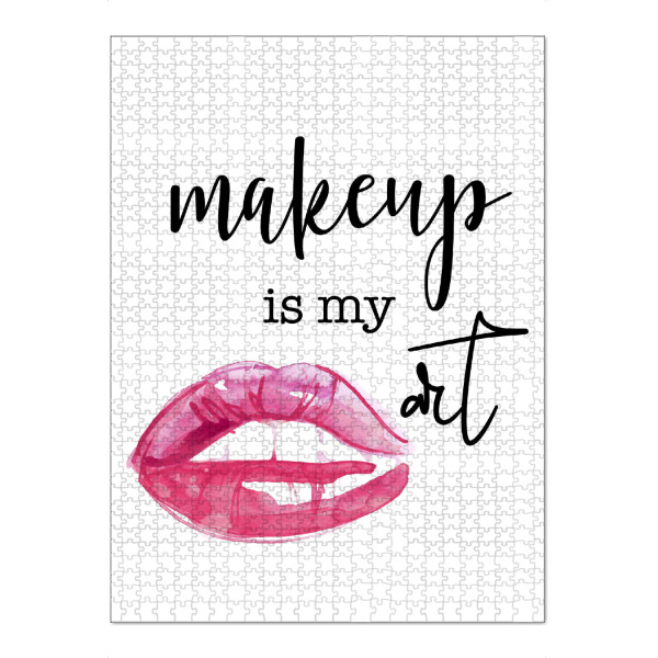 Puzzle Ravensburger "Make-up ist meine Kunst" artboxONE - Typografie,Fashion - Lippen,Make-up,Kunst,Typo,Typografie - Bild lippen