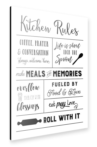 Alu-Dibond "Meals and Memories Rules" 30x20 cm artboxONE