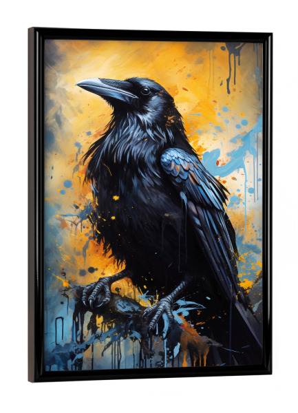 Poster mit schwarzem Rahmen "Raven Fantasy (matart)" artboxONE - Tiere - Rabe,Raben,Tier,Tiere,Vogel,Vögel,Natur,Abstrakt,Fantasie