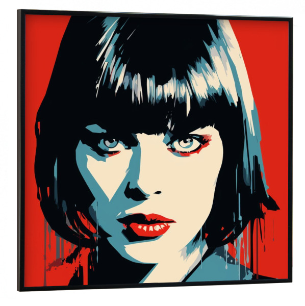 Poster mit schwarzem Rahmen 30x30 cm "MIAS PULP VOGUE" artboxONE - Menschen,Musik,Fashion,Für Mama - Pulp fiction,Film,Film,Pop-art,Frau,Mia,Schönheit