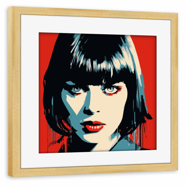 Poster mit Rahmen kiefer "MIAS PULP VOGUE" artboxONE - Menschen,Musik,Fashion,Für Mama - Pulp fiction,Film,Film,Pop-art,Frau,Mia,Schönheit