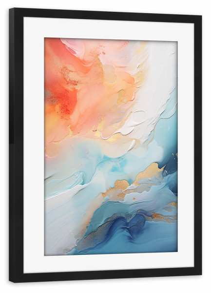 Poster mit Rahmen schwarz "Abstract desert city fluid shapes" artboxONE - Abstrakt