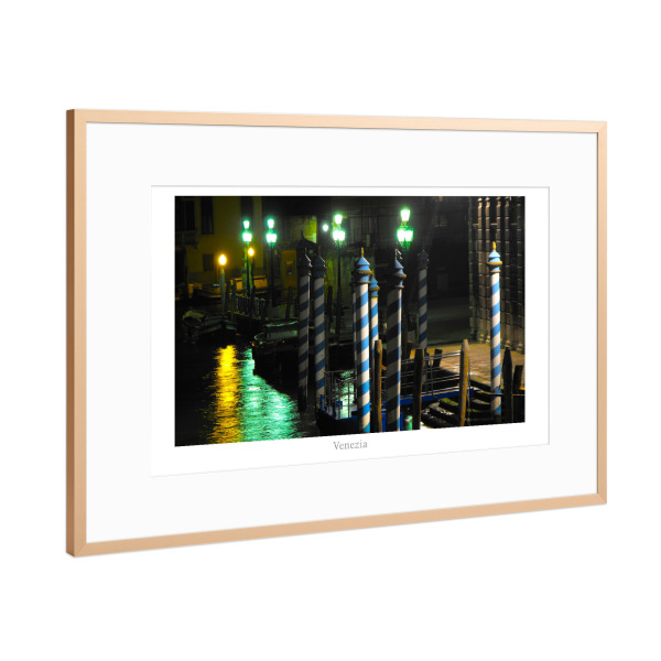Poster mit Rahmen Kupfer "Canale Grande bei Nacht" artboxONE - Reise,Städte / Venedig,Reise / Länder