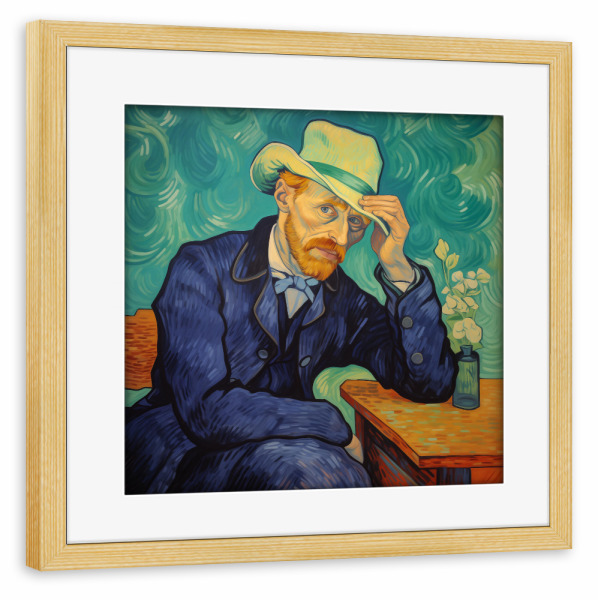 Poster mit Rahmen kiefer "Vincent's Hut" artboxONE - Floral,Abstrakt,Menschen