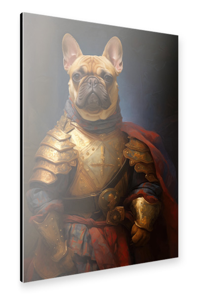 Alu-Dibond "Mittelalterlicher Bulldoggenritter" 30x20 cm artboxONE