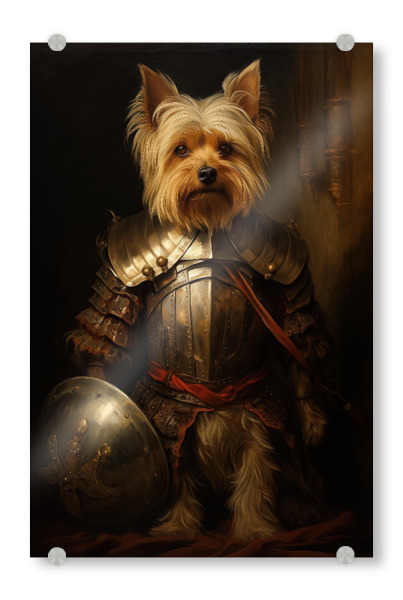 Acrylglasbild "Terrier-Ritter" artboxONE - Tiere,Lustig