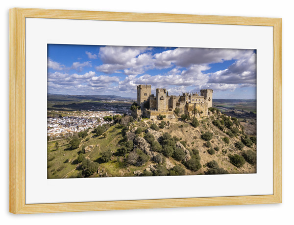 Poster mit Rahmen kiefer "Castillo de Almodóvar del Río" artboxONE - Natur,Reise,Architektur
