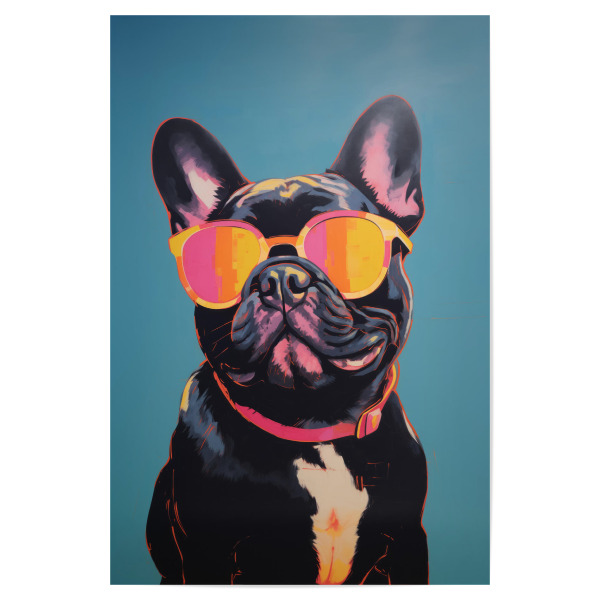 Poster "Flippige französische Bulldogge" artboxONE - Tiere,Streetart,Lustig