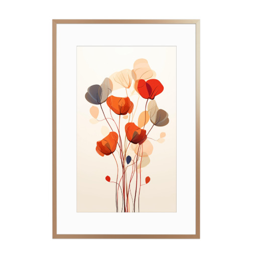 Zarte Blumen auf Beige