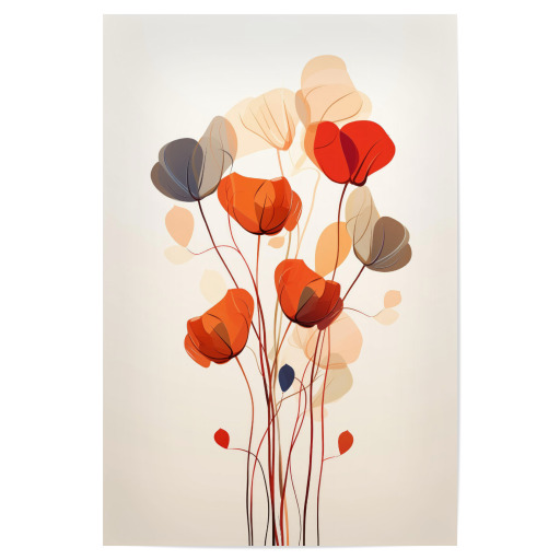 Zarte Blumen auf Beige