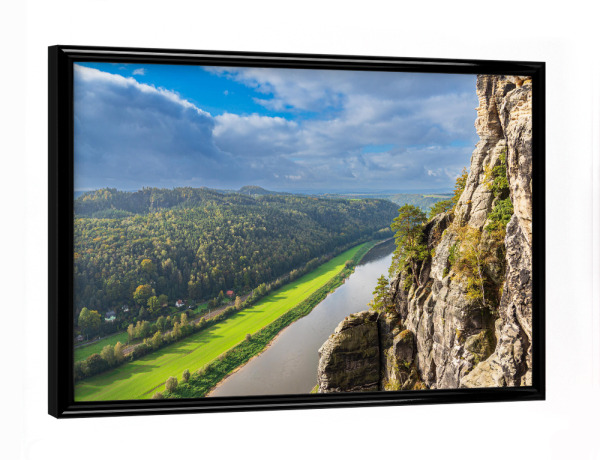 Poster mit schwarzem Rahmen "Elbe und Sächsische Schweiz" artboxONE - Natur,Reise