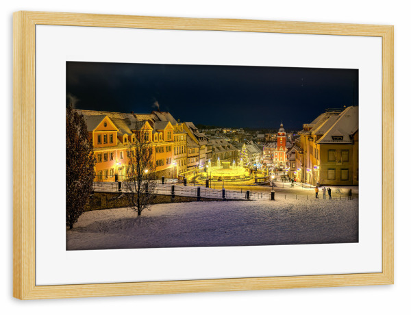 Poster mit Rahmen kiefer "Winter in Gotha" artboxONE - Architektur