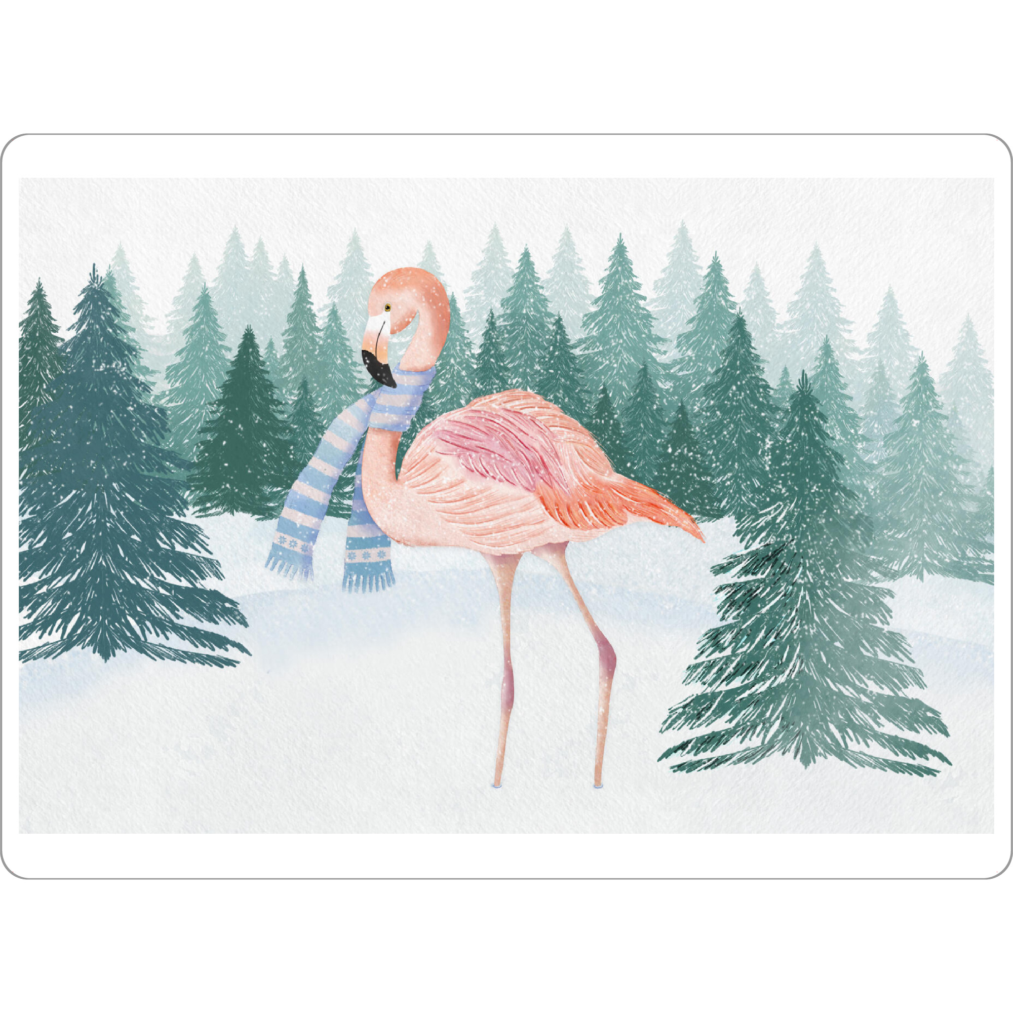 Tischset "Flamingo im Märchenwald" artboxONE - Typografie,Tiere,Weihnachten