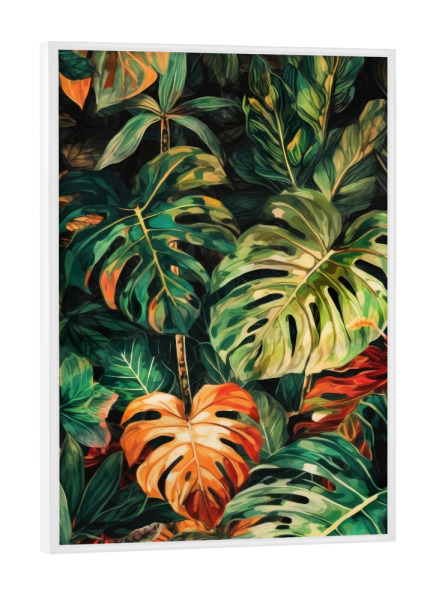 Poster mit weißem Rahmen "Blumenblätter Kunst L" artboxONE - Natur,Floral - Natur,Blumen,Blumen,Botanisch,Blätter,Blatt,Blumen