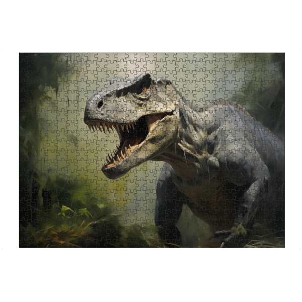 artboxONE Puzzle "Gemalter Allosaurus" artboxONE - Natur,Tiere - Allosaurus,Kunst,Groß,Leinwand,Dino,Dinosaurier,öl,Farbe,Gemälde,Rex