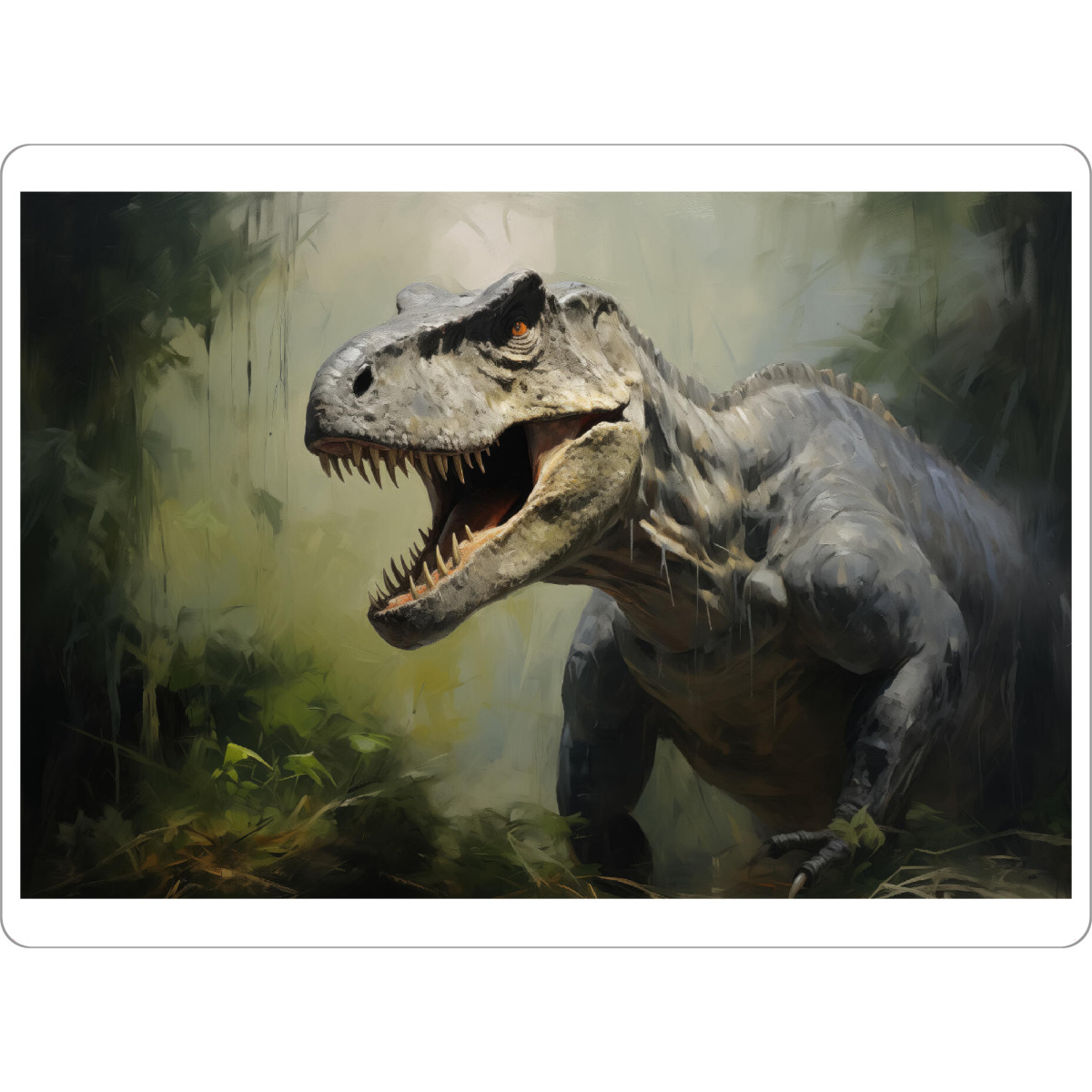 Tischset "Gemalter Allosaurus" artboxONE - Natur,Tiere - Allosaurus,Kunst,Groß,Leinwand,Dino,Dinosaurier,öl,Farbe,Gemälde,Rex - Bild allosaurus