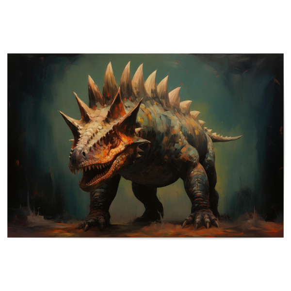 Poster "Stegosaurus-Gemälde" artboxONE - Natur,Tiere - Kunst,Groß,Leinwand,Dino,Dinosaurier,öl,Farbe,Gemälde,Rex,Stegosaurus