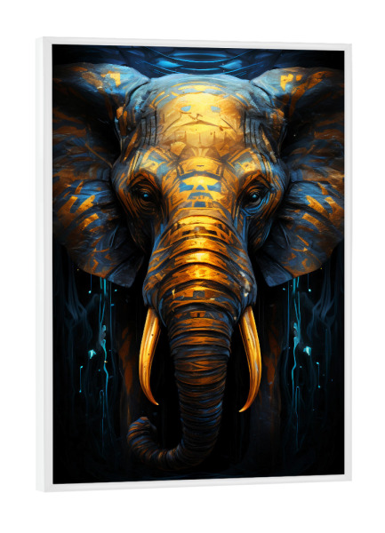 Poster mit weißem Rahmen "Elephant Fantasy (matart)" artboxONE - Tiere - Elefant,Elefanten,Tier,Tiere,Natur,Afrika,Wild,Tierwelt,Abstrakt,Fantasie