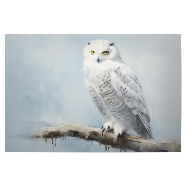 Poster 30x20 cm "Schnee-Eulen-Gemälde" artboxONE - Natur,Tiere