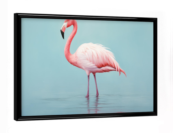Poster mit schwarzem Rahmen "Ölgemälde von Flamingo" artboxONE - Natur,Tiere