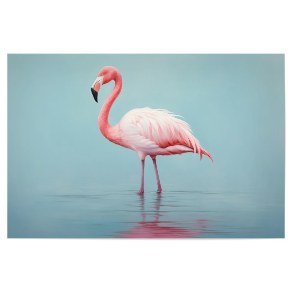 Poster 30x20 cm "Ölgemälde von Flamingo" artboxONE - Natur,Tiere - Tier,Kunst,Vogel,Leinwand,Flamingo,Impressionistisch,Natur,öl,Farbe,Gemälde