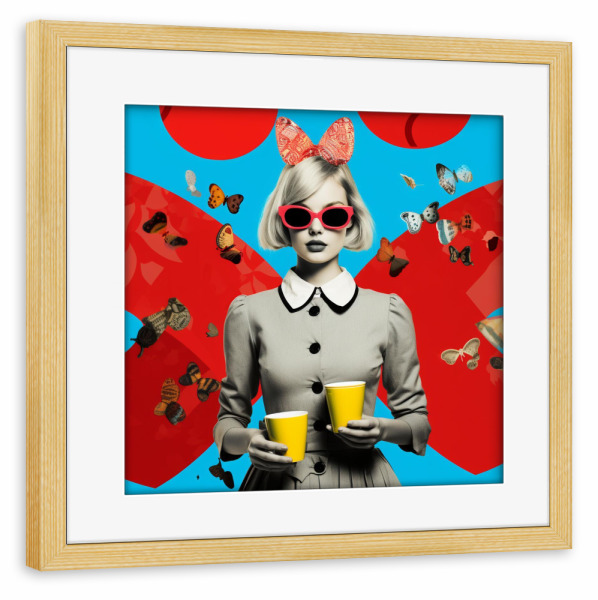 Poster mit Rahmen kiefer "GIRL FAIRY TALE" artboxONE - Abstrakt,Menschen,Fashion,Für Mama - Popart,Kunst,Märchen