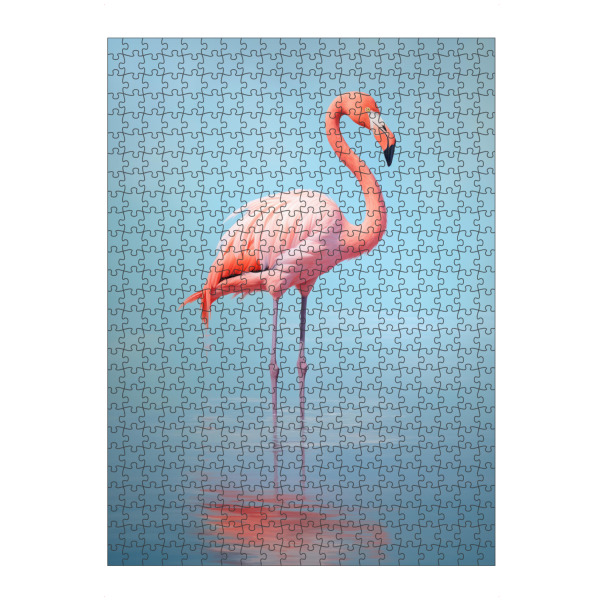 artboxONE Puzzle "Flamingo-Malerei" artboxONE - Natur,Tiere - Tier,Kunst,Vogel,Leinwand,Flamingo,Impressionistisch,Natur,öl,Farbe,Gemälde