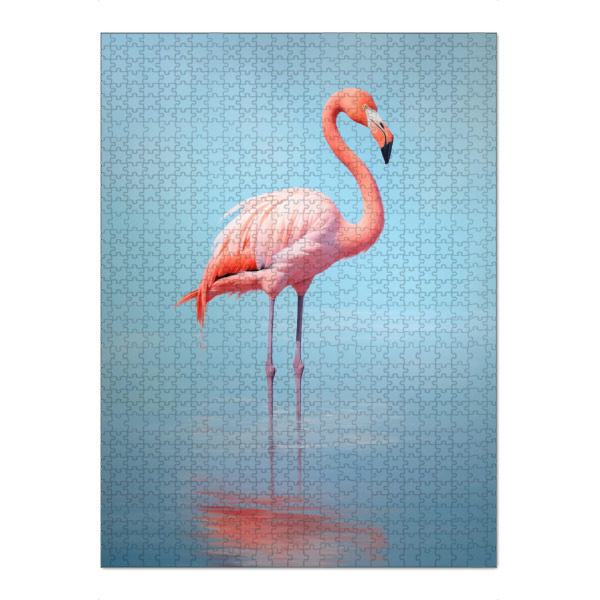 Puzzle Ravensburger "Flamingo-Malerei" artboxONE - Natur,Tiere - Tier,Kunst,Vogel,Leinwand,Flamingo,Impressionistisch,Natur,öl,Farbe,Gemälde