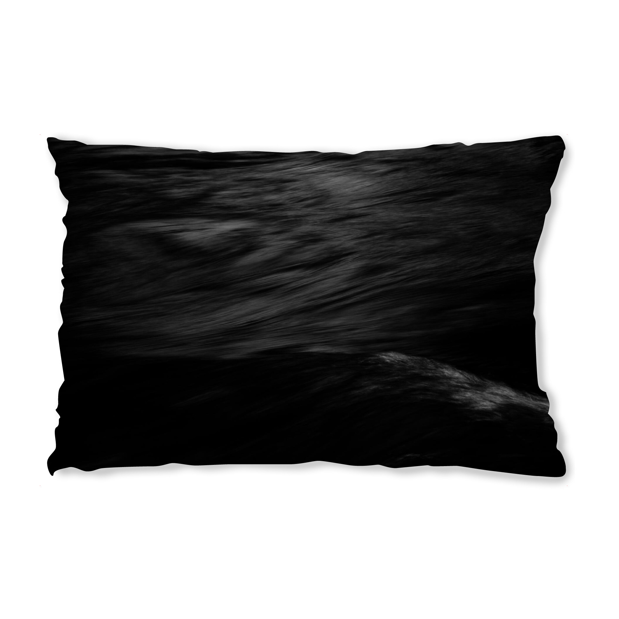 Design-Kissen "Freies Fließen mit Reflexion" artboxONE - Natur,Abstrakt,Schwarzweiß - Wasser,Fluss,Bach,Stromschnellen,Schwarz,Weiß,S/w,Abstrakt