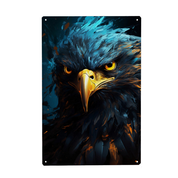 Metall Poster "Eagle Fantasy (matart)" artboxONE - Tiere - Adler,Vogel,Vögel,Tier,Tiere,Wild,Abstrakt,Fantasie - Blechschild