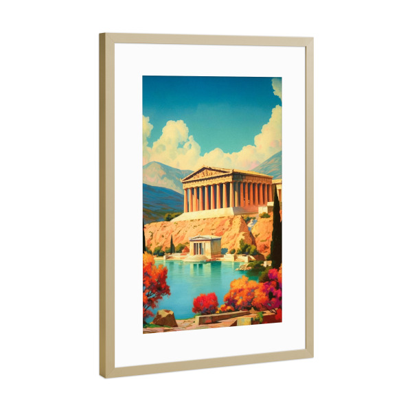 Poster mit Rahmen Gold "Wunderschönes Athen" artboxONE - Natur,Reise,Städte / Weitere
