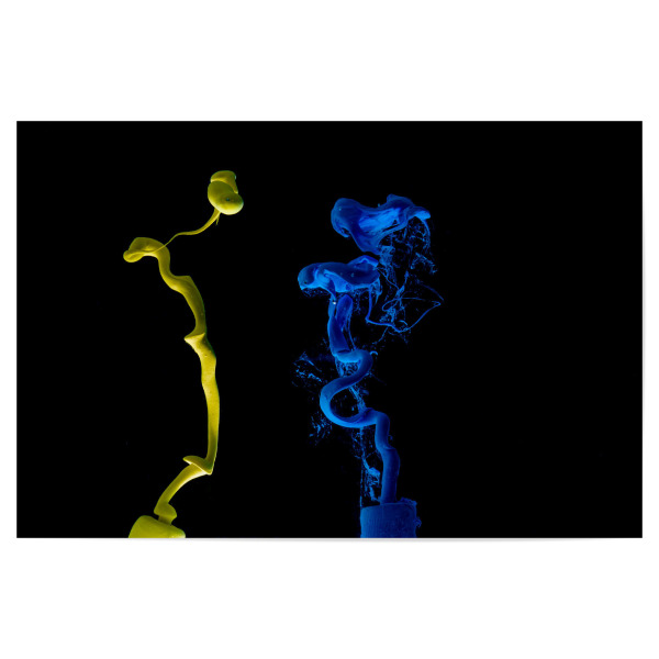 Poster "Blue Yellow ink in water" artboxONE - Abstrakt - Tinte,Farbe,Wasserfarbe
