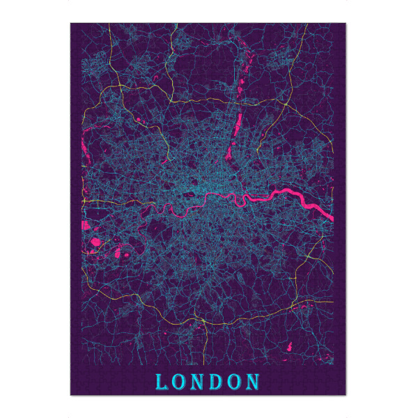 Puzzle Ravensburger "Stadt London Karte" artboxONE - Städte / London,Kartografie