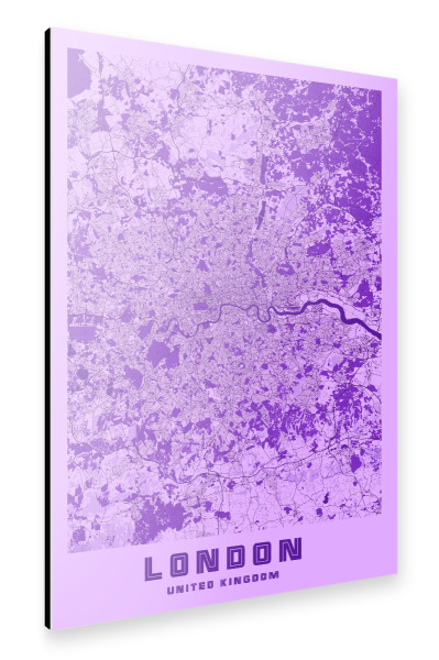 Alu-Dibond "CIty London Karte" 30x20 cm artboxONE