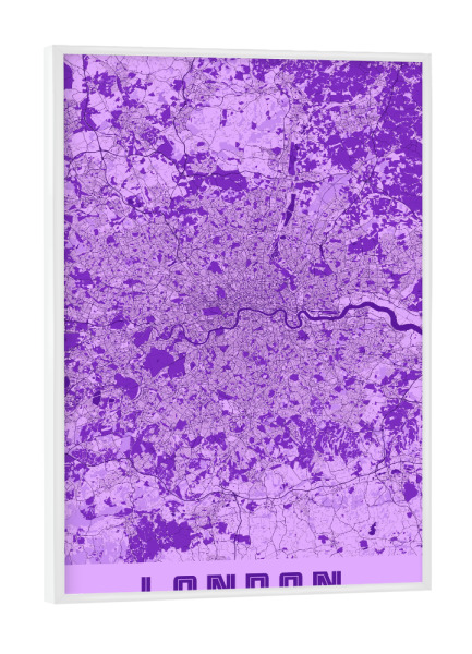 Poster mit weißem Rahmen "CIty London Karte" artboxONE - Städte / London,Kartografie