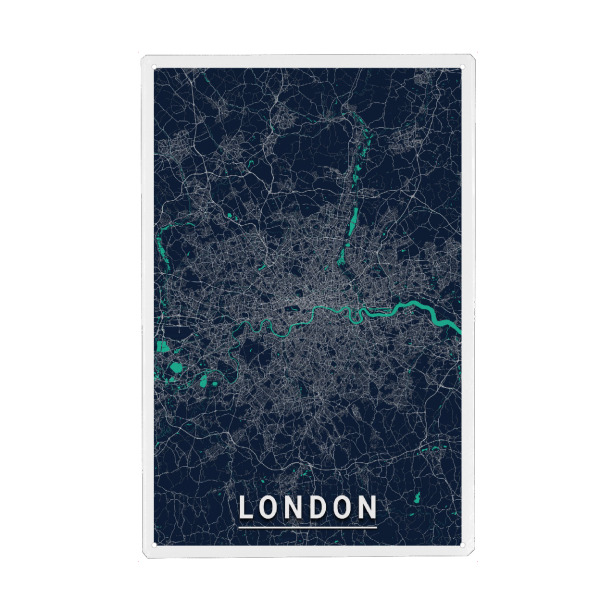 Metall Poster "London CityMap" artboxONE - Städte / London,Kartografie