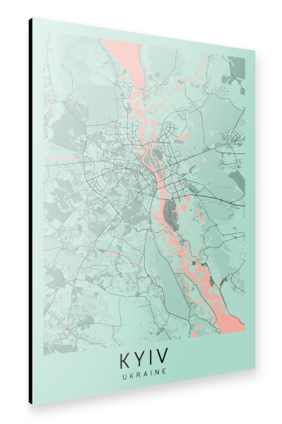 Alu-Dibond "Stadtplan von Kiev" 30x20 cm artboxONE