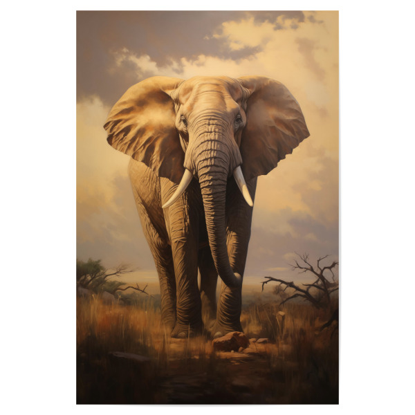 Poster "Großes Elefantengemälde" artboxONE - Natur,Tiere - Afrika,Tier,Kunst,Groß,Elefant,Impressionistisch,Natur,öl,Gemälde,Stamm,Wildnis,Tierwelt