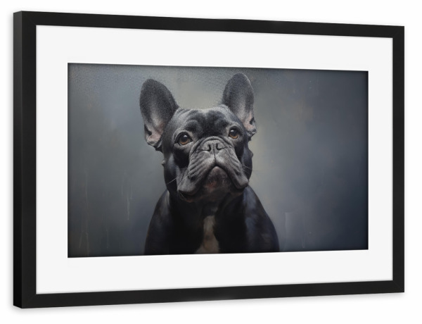 Poster mit Rahmen schwarz "Französischen Bulldogge" artboxONE - Tiere